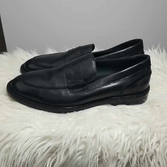 New! Geox Artenova Man Black Leather Penny Loafer US Size 7 EU 40